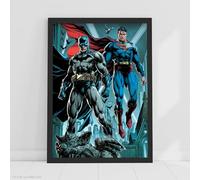 DC Comics Print - Batman and Superman Flying Poster Superhero Wall Art (29.7cm x 42cm - A3)