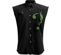 DC Comics - Riddler - Glow in The Dark Logo - Sleeveless Stone Washed Worker Black - XL