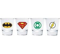 DC Comics Shot Glass Set Batman Superman Flash Green Lantern 4 Pack Gift