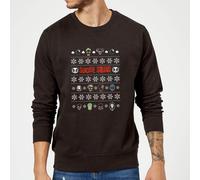 DC Comics Suicide Squad Character Faces Black Christmas Jumper - M