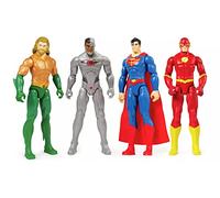 DC Comics Super Heroes Special Box Set of 4 Figures Action Flash Superman Cyborg Aquaman SuperHeroes - Height 30 cm