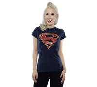DC Comics Women's Supergirl Logo Cotton T-Shirt in Mid Navy | Size: Small DC Comics Mid Navy S