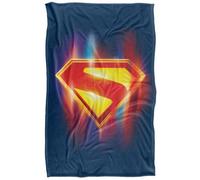 DC comics Superman 2025 Glow Logo Soft Touch Blanket Multicoloured (147Cm X 91Cm)