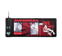 DC Comics Superman 2025 XL RGB Gaming Mat with 15W Wireless Charger | Customizable LED, Anti-Slip, Spill-Resistant