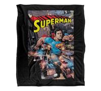 DC comics Superman Action One Silky Supersoft Blanket Black/multicoloured (One Size)