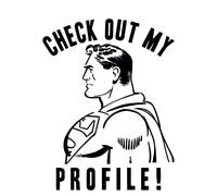 DC Comics Superman Check Out My Profile T-Shirt - White - 4XL