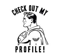 DC Comics Superman Check Out My Profile T-Shirt - White - S - White