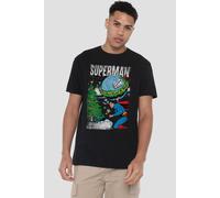 Dc Comics Superman Christmas Around The World T-Shirt, Black Black XXXL