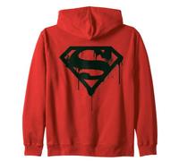 DC Comics Superman Doomsday Graffiti Drip Shield Splatter Zip Hoodie