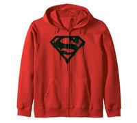 DC Comics Superman Doomsday Graffiti Drip Splatter Shield Zip Hoodie