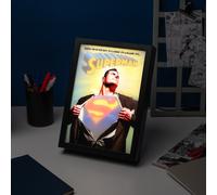 Grupo Erik Mood Light Framed Prints - DC Comics Superman Gifts | 7.9 x 11 x 2 inches - 20 × 28 × 5 cm, LED Framed Art Prints, LED Desk Lamp - Superman Merchandise