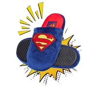 DC Comics Superman Funny Slippers Men Black Mens Funky Slipper Blue Slides 10-11.5 Superman Slippers