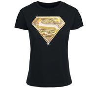 DC Comics "Superman Gold Logo" Girls T-Shirt [Kids Large] Black