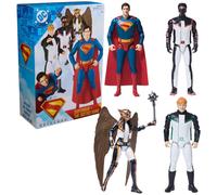 DC Comics Superman Green Lantern Hawkgirl and Mr. Terrific 4-Pack 12-Inch Action Figure Set Superhero Toys for Kids Ages 4 and Up