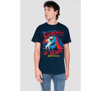 Dc Comics Superman And Krypto T-Shirt, Navy Navy XXL