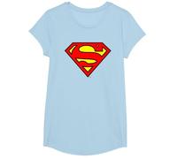 DC Comics Superman Logo Camiseta T-Shirt, Girls, Baby Blue, Large