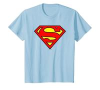 DC Comics Superman Logo Camiseta T-Shirt, Youth, Baby Blue, Medium