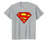 DC Comics Superman Logo Camiseta T-Shirt, Youth, Heather Grey, Small