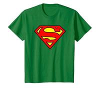 DC Comics Superman Logo Camiseta T-Shirt, Youth, Kelly Green, X-Small