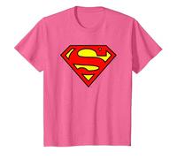 DC Comics Superman Logo Camiseta T-Shirt, Youth, Pink Heather, X-Small