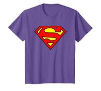 DC Comics Superman Logo Camiseta T-Shirt, Youth, Purple Heather, X-Small