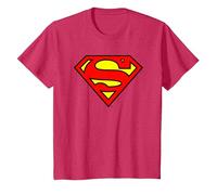 DC Comics Superman Logo Camiseta T-Shirt, Youth, Red Heather, Small