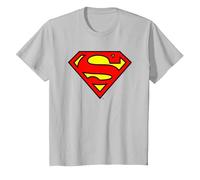 DC Comics Superman Logo Camiseta T-Shirt, Youth, Silver Grey, Large