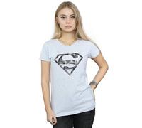 Dc Comics Superman Marble Logo Cotton T-Shirt In Grey Grey S