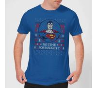 DC Comics Superman May Your Holidays Be Super Men's Christmas T-Shirt - Royal Blue | Size: XL DC Comics Blue XL