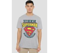 DC Comics Superman My Dad Is Superman Father'S Day T-Shirt, Athletic Heather in Light Grey | Size: Small DC Comics Light Grey S