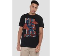 DC Comics Superman Retro Stripes T-Shirt, Black | Size: Medium DC Comics Black M