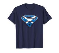 DC Comics Superman Scottish Shield T-Shirt - Unisex Adults, Kids, Women - Blue - S - Short Sleeve - Classic Fit - Cotton Blend - Machine Wash