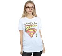 DC Comics Women's Superman Shield Cotton Boyfriend T-Shirt in White | Size: 2XL DC Comics White 2XL