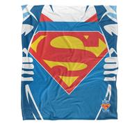 DC comics Superman Silky Chest Logo Supersoft Blanket Blue/white (36In X 58In)