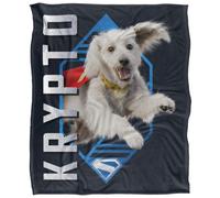 DC comics Superman Silky Diamond Krypto Supersoft Blanket Black/white (58In X 36In)