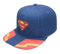 DC Comics Superman Snapback Hat, 6 Panel Adult Baseball Cap with Flat Brim, Navy, One Size, Navy, One Size