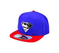DC Comics Superman Snapback Hat, Embroidered Shiny Logo Adult Baseball Cap with Flat Brim, Navy, One Size, Navy, One Size