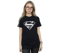 Dc Comics Superman Spot Logo Cotton Boyfriend T-Shirt In Black Black