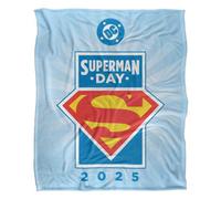 DC comics Superman Superman Day 2025 Silky Logo Supersoft Blanket Blue/red (36In X 58In)