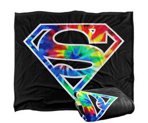 DC comics Superman Tie Dye Logo Blanket Multicoloured (One Size)
