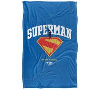 DC comics Superman Unisex Adult Last Son Of Krypton Collegiate Logo Throw Multicoloured (147Cm X 91Cm)