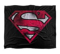 DC comics Superman War Torn Silky Shield Supersoft Blanket Black/pink (One Size)