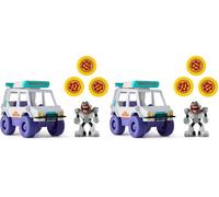 DC Comics Teen Titans Go! T-Car Pizza Launcher, Cyborg Action Figure Set with Interactive Features, Kids’ Toys for Boys and Girls Aged 4 and Up (Pack of 2)