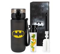 DC Comics The Batman Drinking Bottle Tritan Water Bottle BPA Free Reusable for School Sports Fitness Gym Easy Closure Gift for Men Women and Children Batman 600 ml
