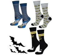 DC Comics The Batman Superman Socks Men Cotton Funny Gifts Mens Walking Sock 6.5-10.5 Batman Blue 3 Pairs