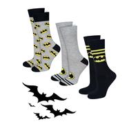 DC Comics The Batman Superman Socks Men Cotton Funny Gifts Mens Walking Sock 6.5-10.5 Batman Gray 3 Pairs