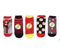 DC Comics The Flash Barry Allen 5 Pack Ankle Socks Multi Colored Fits Shoe Size 4-10/Foot Size 9-11, Red