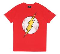 DC Comics The Flash Distressed Logo Boys T-Shirt in Red | Size: 7-8 Years DC Comics Red 7-8 Years