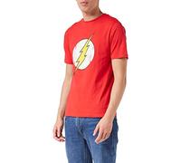 DC Comics The Flash Distressed Logo T-Shirt, Adults, S-4XL, Red, Official Merchandise 2XL