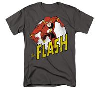 DC Comics - The Flash - Run Flash run - Adult Unisex Short Sleeve T-Shirt - Gray